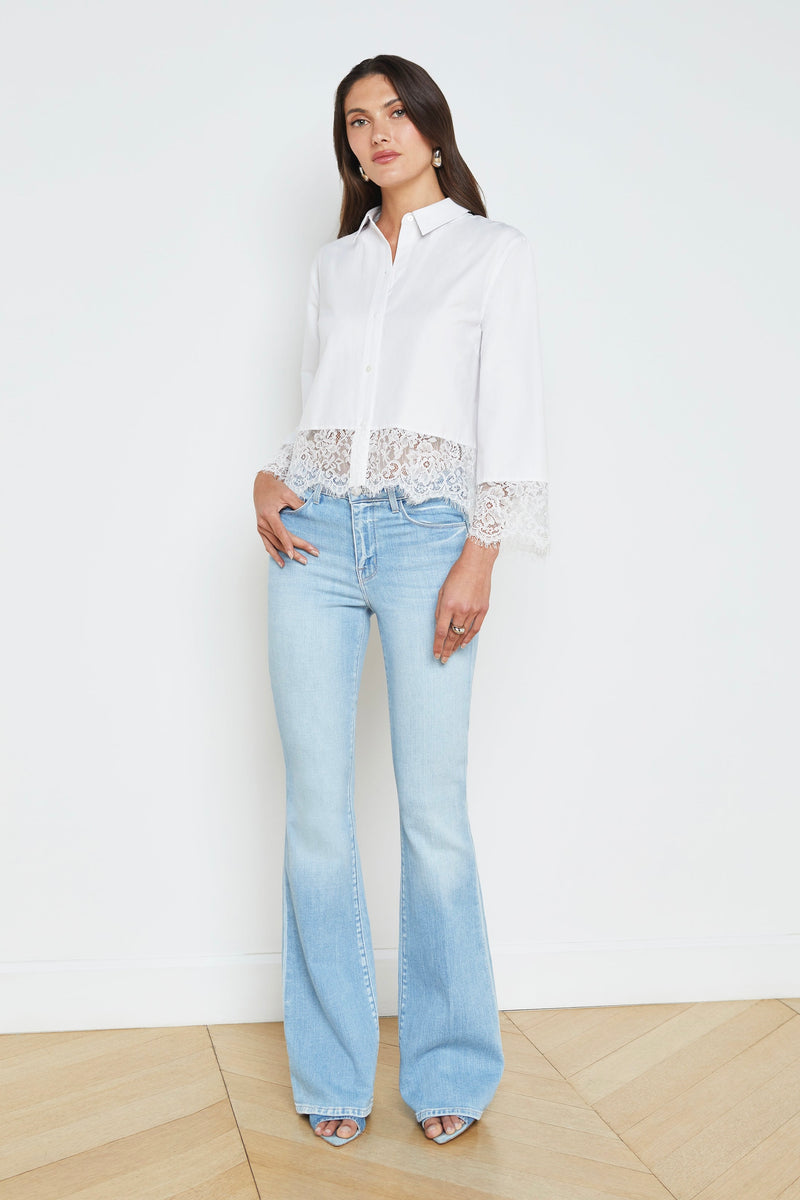 L'Agence Levo Lace-Trim Shirt