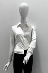 Purotatto Tie Waist Hidden Buttons Silk Blouse