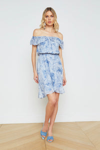 L'Agence Leonie Silk Off-The-Shoulder Dress