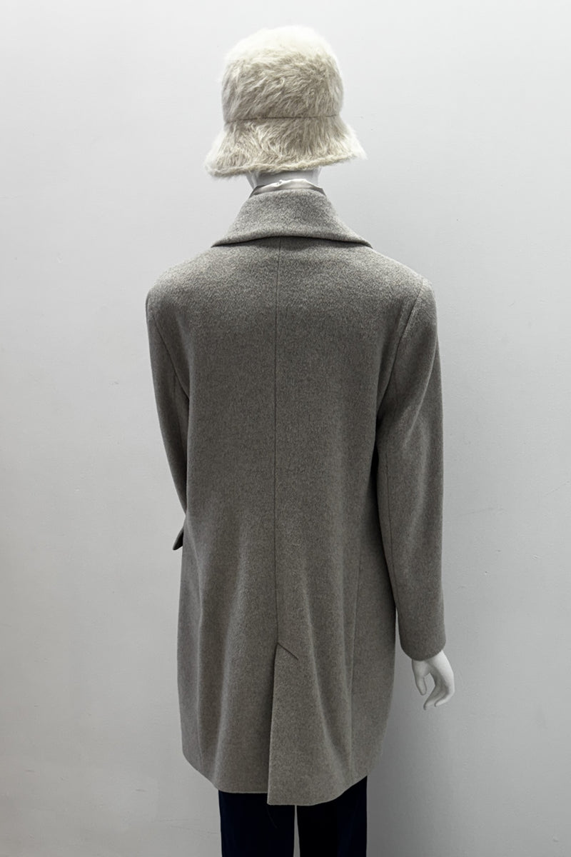 Cinzia Rocca Wool Blend Sing-Breasted Coat W/ Dickey