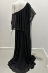 Gemy Maalouf One Shoulder Featuring Ruffles Gown Dress