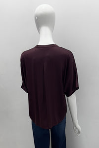 Repeat Relaxed Short-Sleeve Silk Blouse