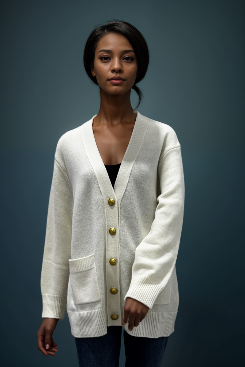 Majestic Filatures Wool Cashmere V-Neck Cardigan
