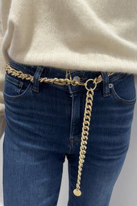 Brave Leather Simple Chain Belt Mouton Nappa