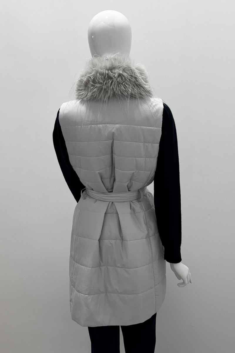 Tonet Neck & Zipper Fur Decorated Vest