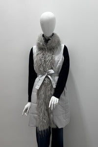 Tonet Neck & Zipper Fur Decorated Vest