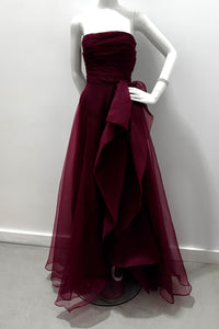 Theia Couture Teresa Strapless Draped Gown