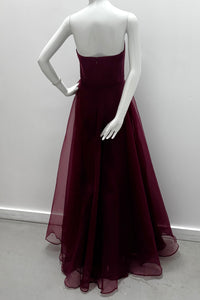 Theia Couture Teresa Strapless Draped Gown