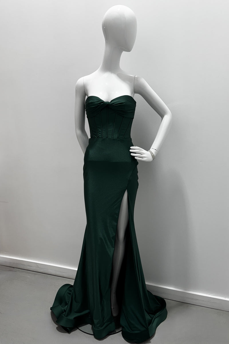 Jessica Angel Corset Slit Evening Gown