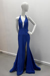 Jessica Angel Spaghetti Straps Low Back With Ruching Form Fitting Gown
