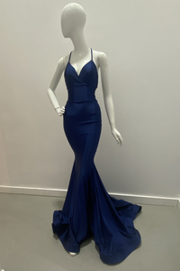 Sleeveless Mermaid Gown with Crisscross Back