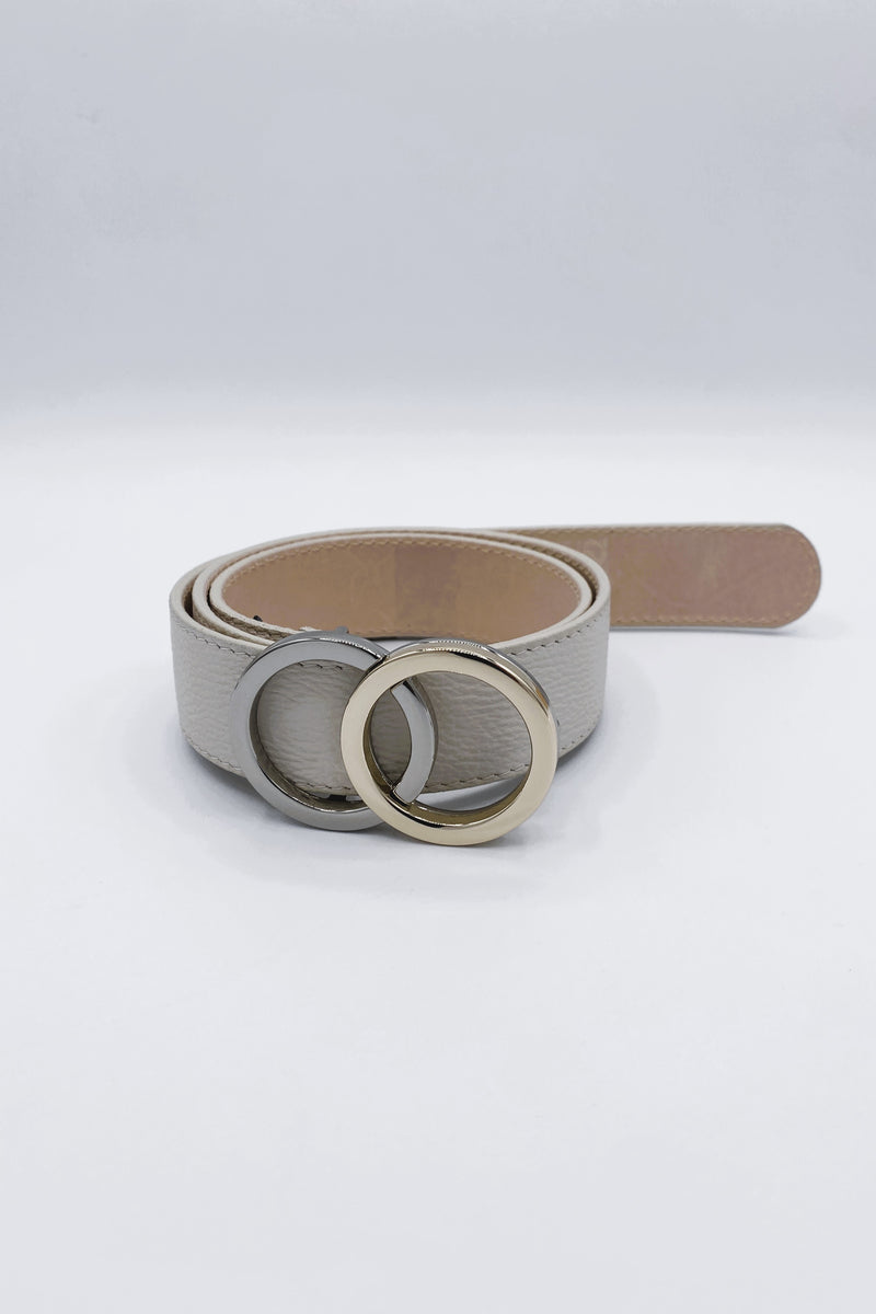 Brave Leather Otir Double Circle Buckle Belt