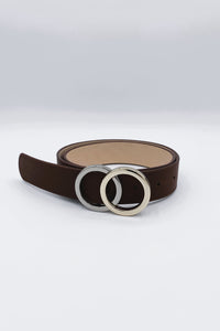 Brave Leather Otir Double Circle Buckle Belt