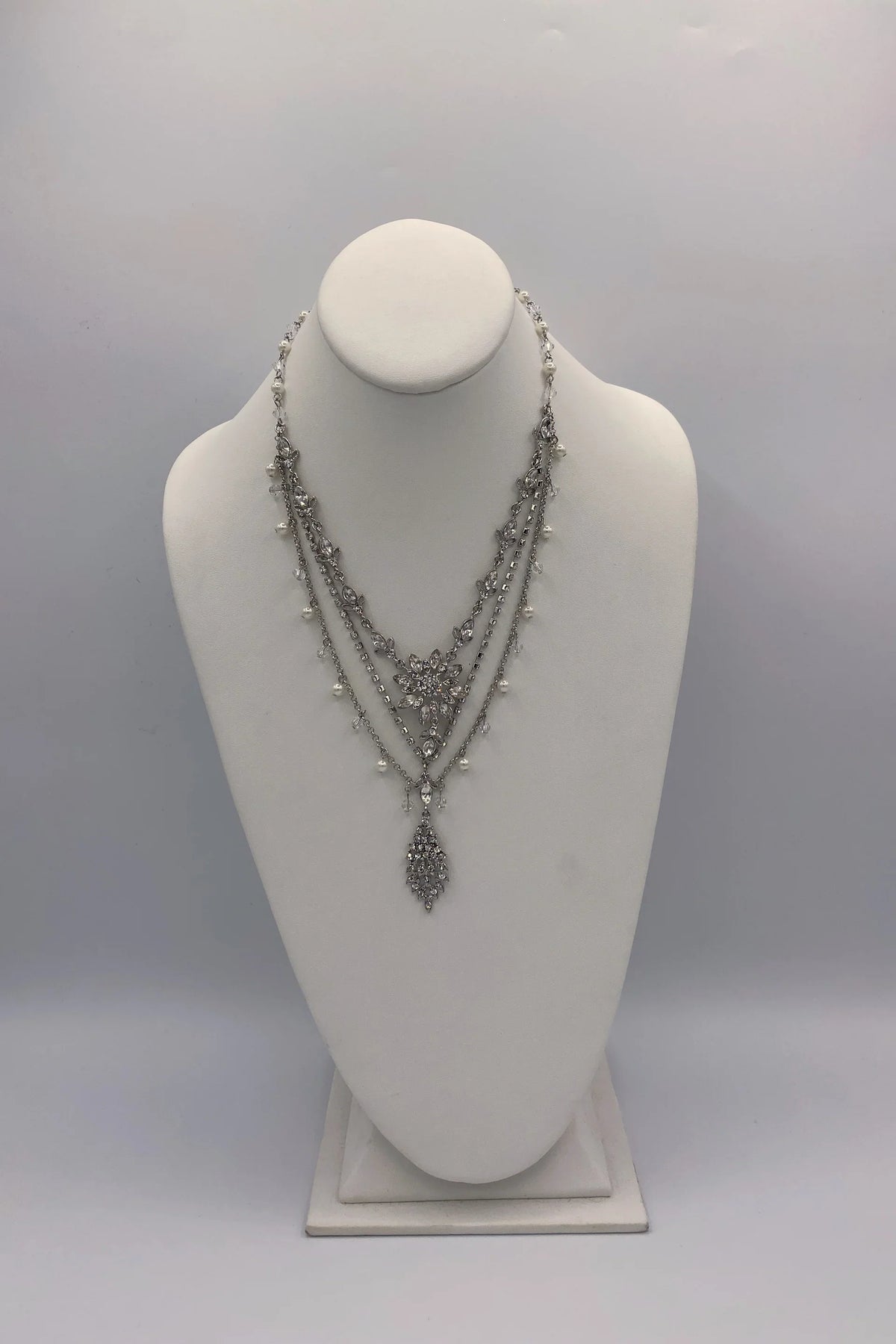 Elen Henderson Crystal Pattern Necklace - Silver/Crystal