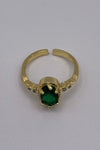 Athena Gold-Plated Brass Ring With Emerald Zirconia