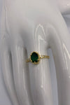 Athena Gold-Plated Brass Ring With Emerald Zirconia