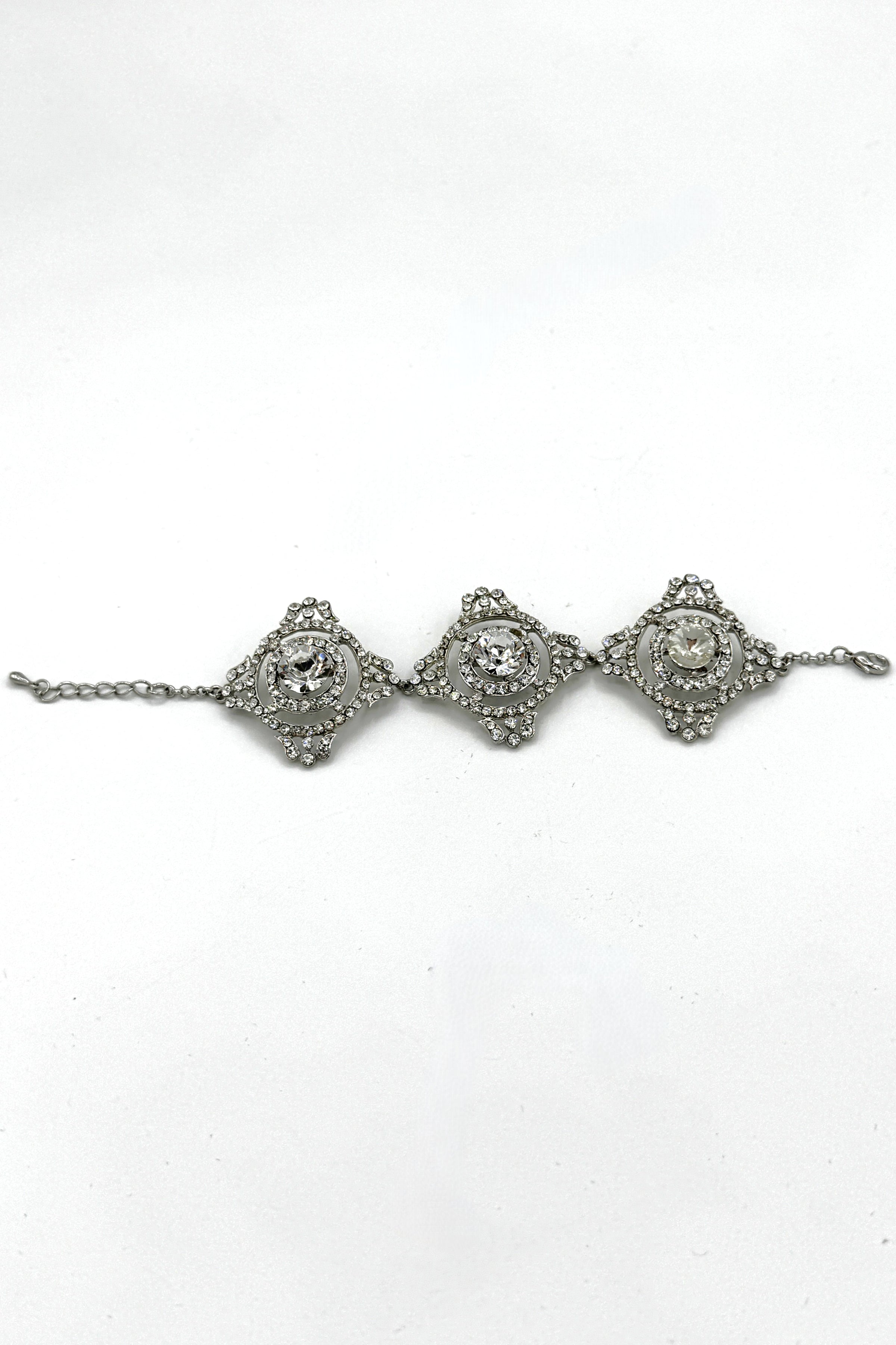 Tres Chic 3 Star Crystal-Silver Bracelet