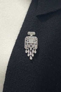 Broche en argent pavée Tres Chic