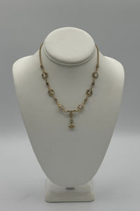 ELEN HENDERSON 9639NL FEUILLE D'OR ET CRISTAL AVEC BOUCLES D'OREILLES