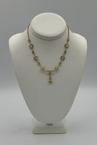 ELEN HENDERSON 9639NL FEUILLE D'OR ET CRISTAL AVEC BOUCLES D'OREILLES