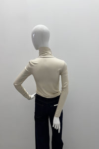 Majestic Filatures Soft Touch Metallic Turtleneck White