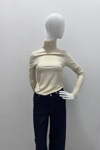 Majestic Filatures Soft Touch Metallic Turtleneck White