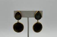 Boucles d'oreilles plaquées or avec topaze brune Tres Chic