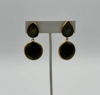 Boucles d'oreilles plaquées or avec topaze brune Tres Chic