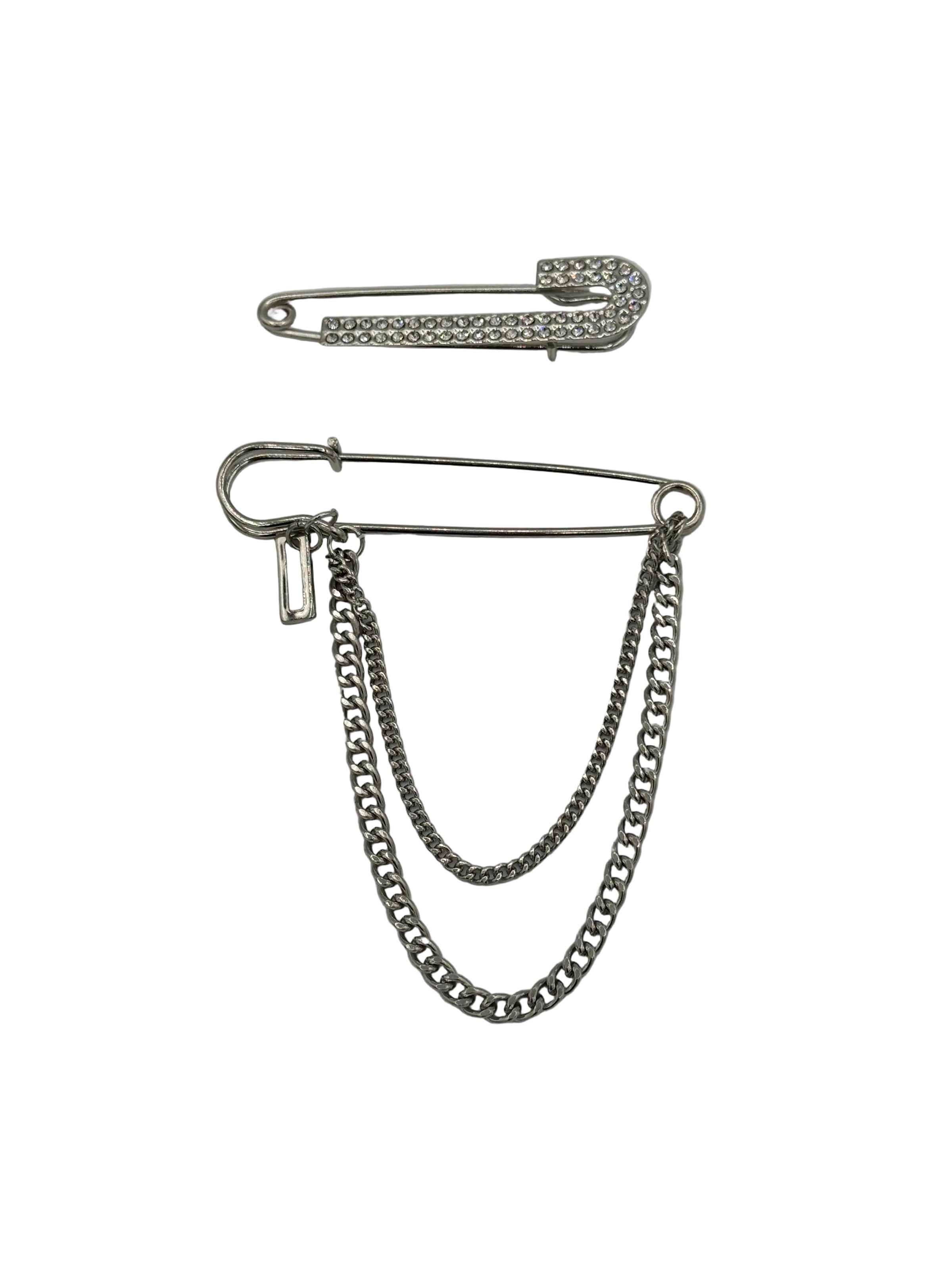 Tres Chic Silver Saftey Pin  Set of 2 Broach