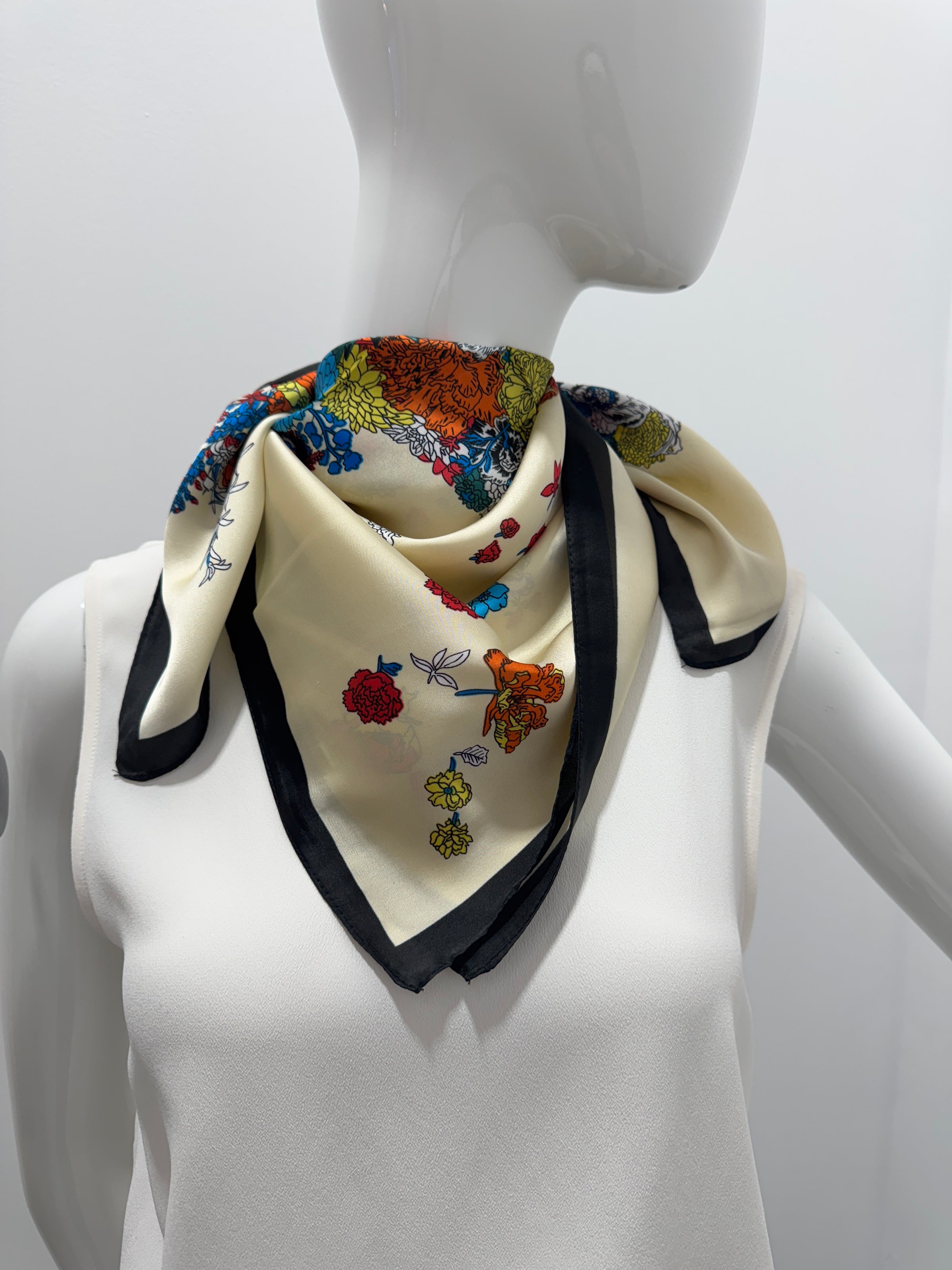 Floral Symphony Silk Scarf