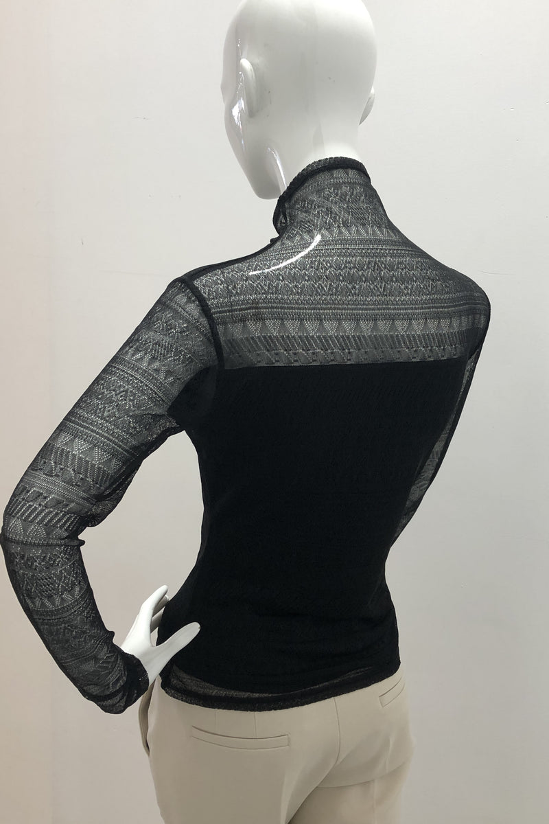 Riani Lined Mesh Turtleneck Top