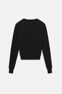 Frame Sheer Stripe Sweater