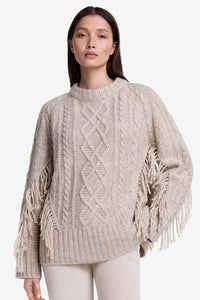Smythe Crewneck Fringe Sweater