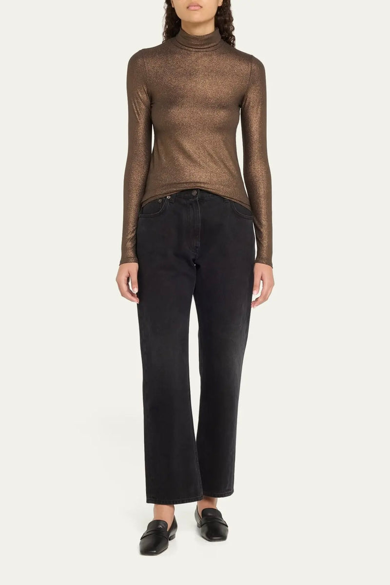 Majestic Filatures Soft Touch Metallic Turtleneck