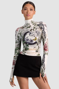 Alice & Olivia Delaina Turtleneck Top