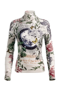 Alice & Olivia Delaina Turtleneck Top