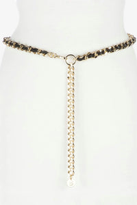 Brave Leather Doone Simple Chain Belt Black