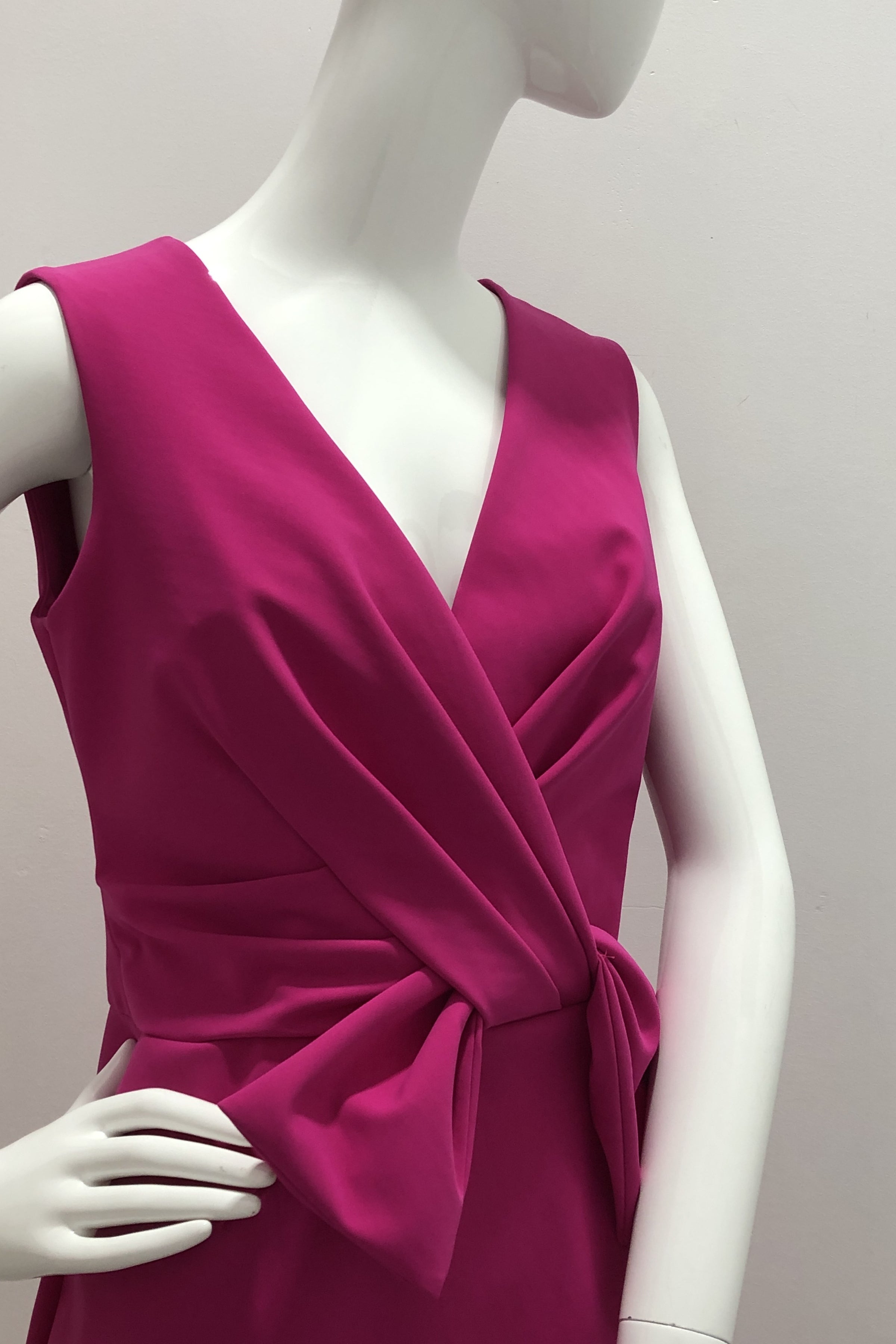 Frascara Designer Scuba Dress with Bow Detail at Waist