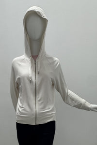 Majestic Filatures French Terry Zip Front Hoodie Cream