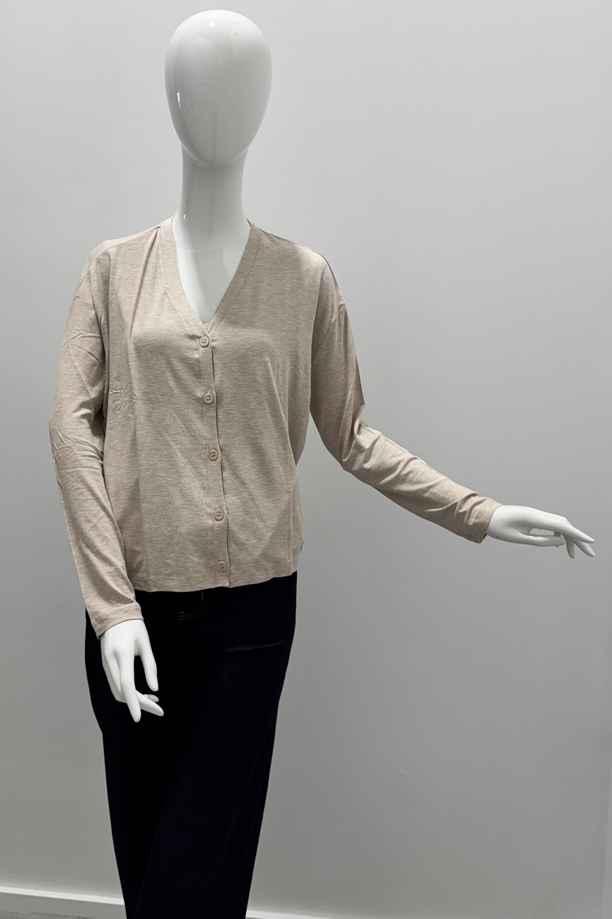 Majestic Filatures Soft-Touch Cardigan Ecru Chine