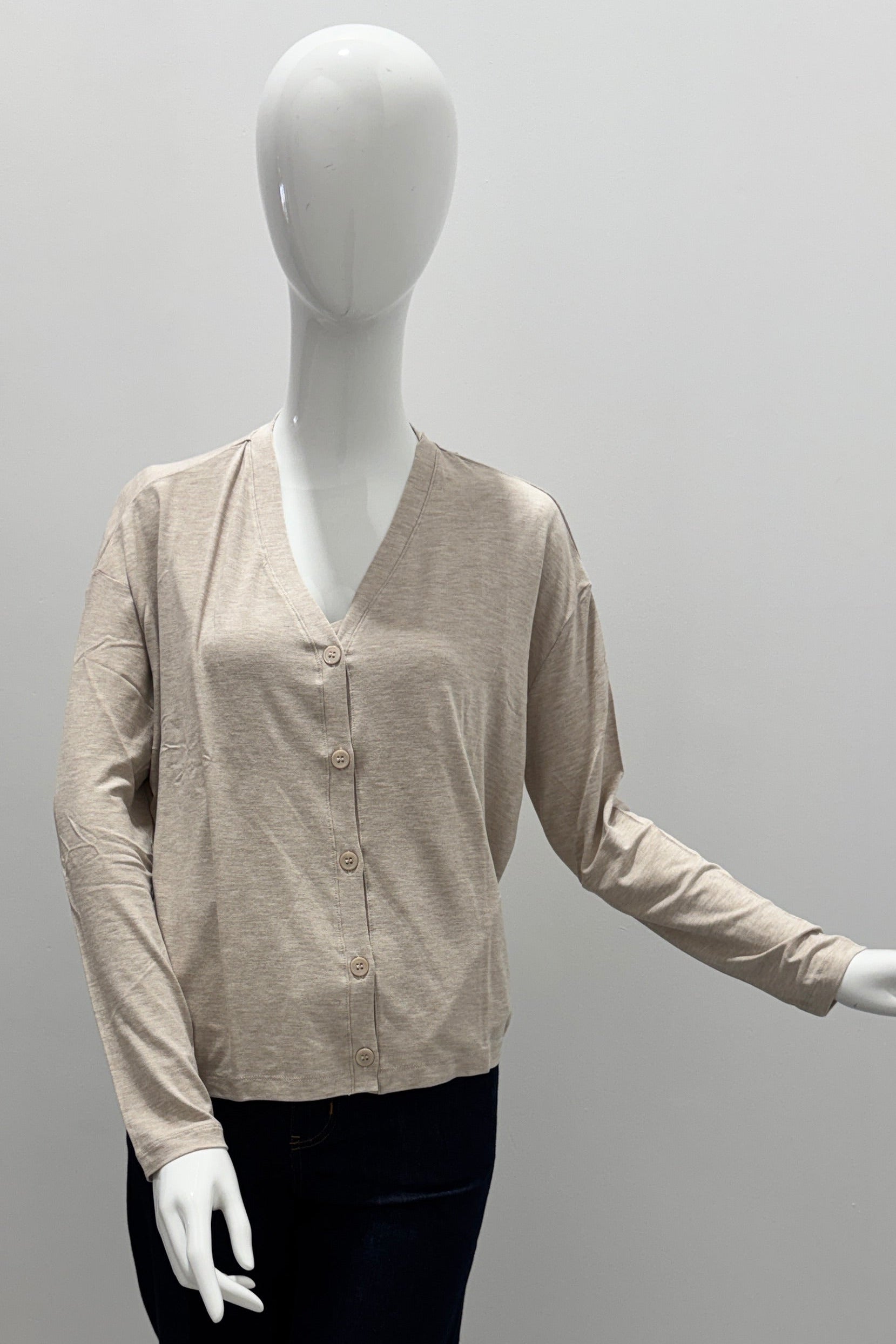 Majestic Filatures Soft-Touch Cardigan Ecru Chine