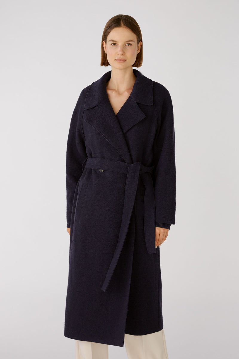 Oui Italian Wool Coat with Belt