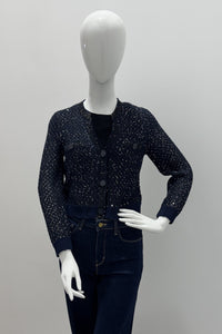 Cardigan à Paillettes L'Agence Blanca Minuit/Argenté
