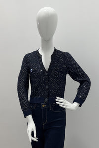 Cardigan à Paillettes L'Agence Blanca Minuit/Argenté