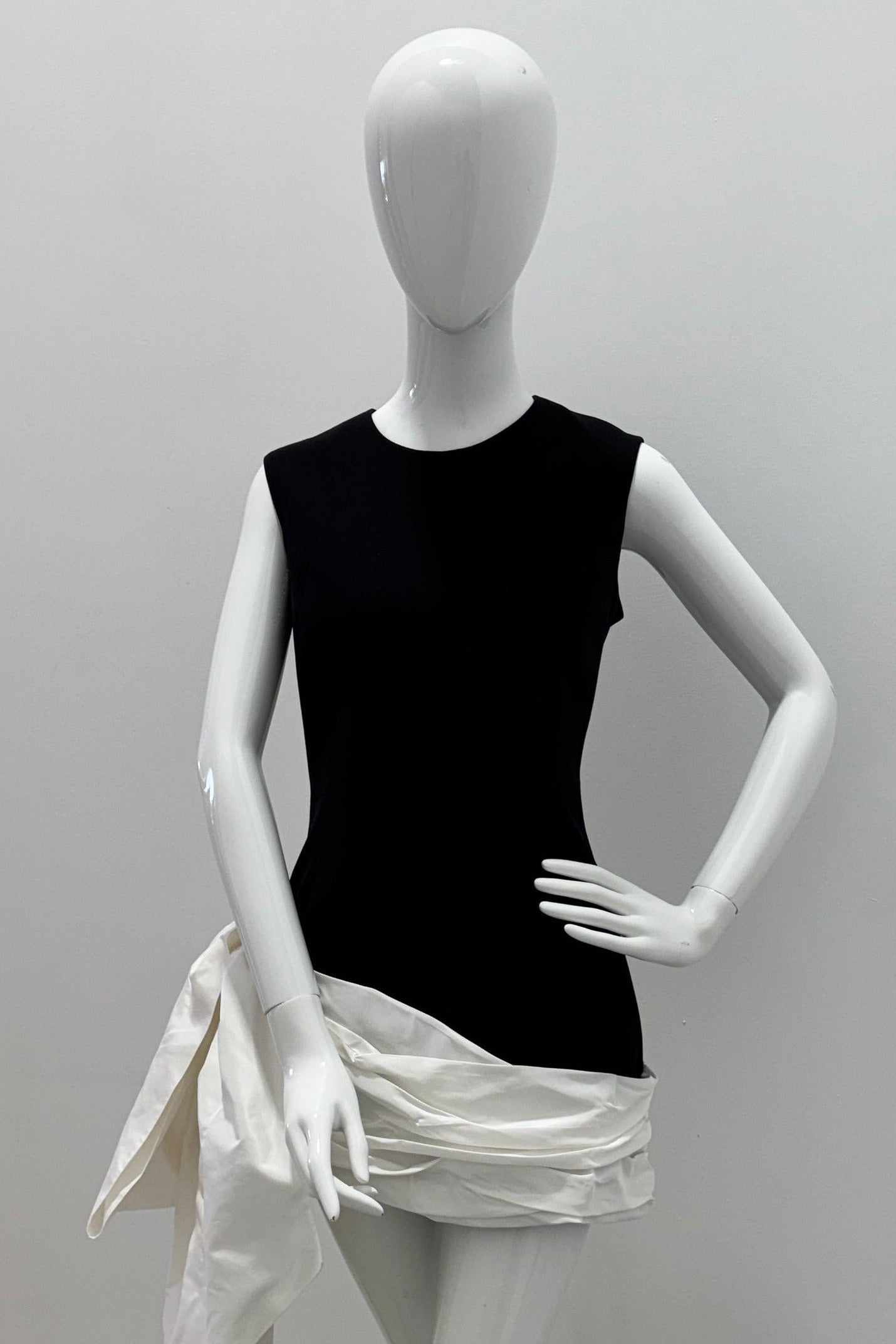 Catherine Regehr Jackie Dress with Taffeta Skirt in Black/White