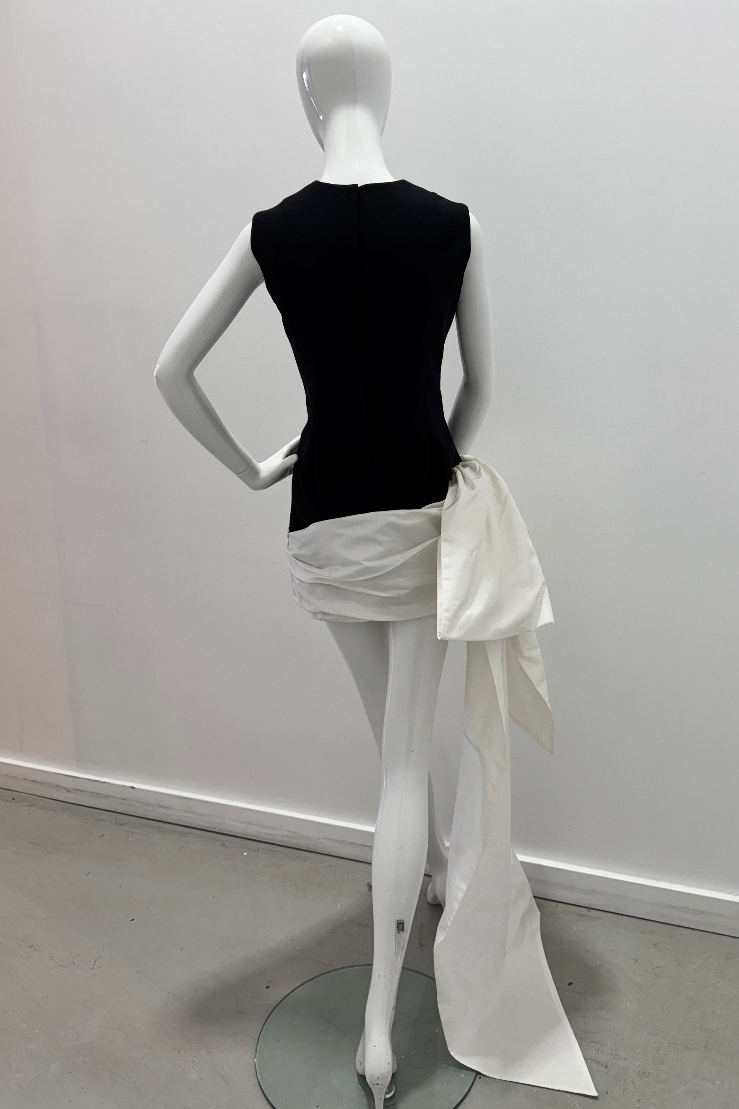 Catherine Regehr Jackie Dress with Taffeta Skirt in Black/White