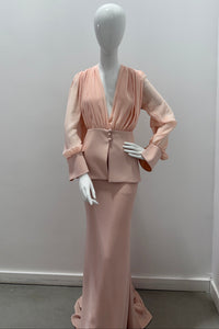 Robe Tarik Ediz Asmina Takim Rose Glacé
