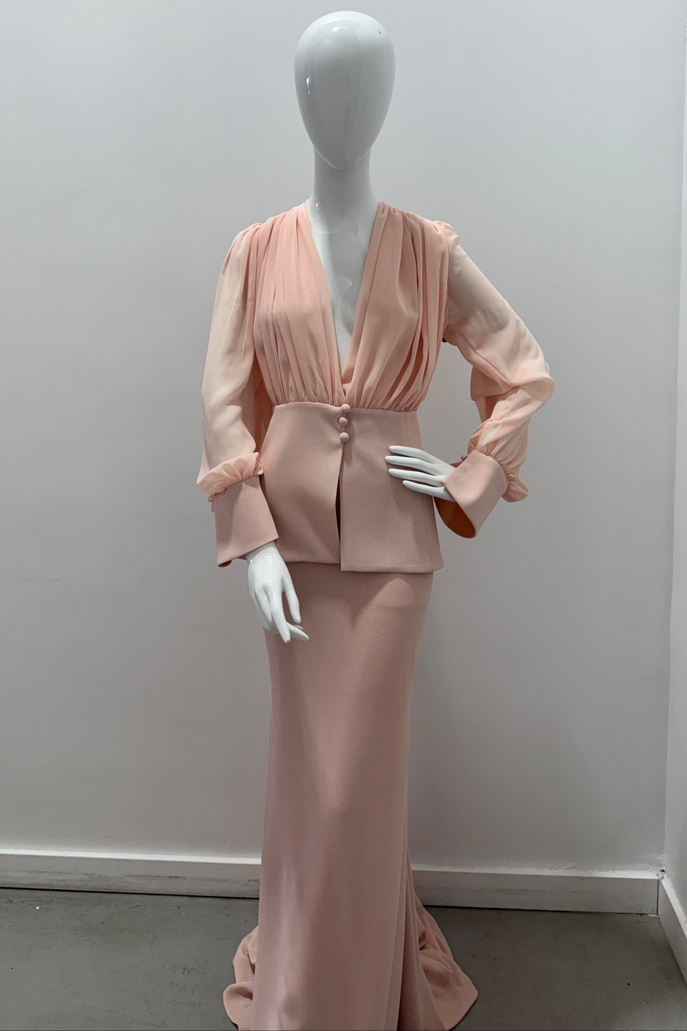 Robe Tarik Ediz Asmina Takim Rose Glacé