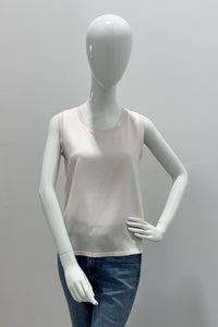 Repeat Silk Tank Top With Rib Knit Trims Gloss