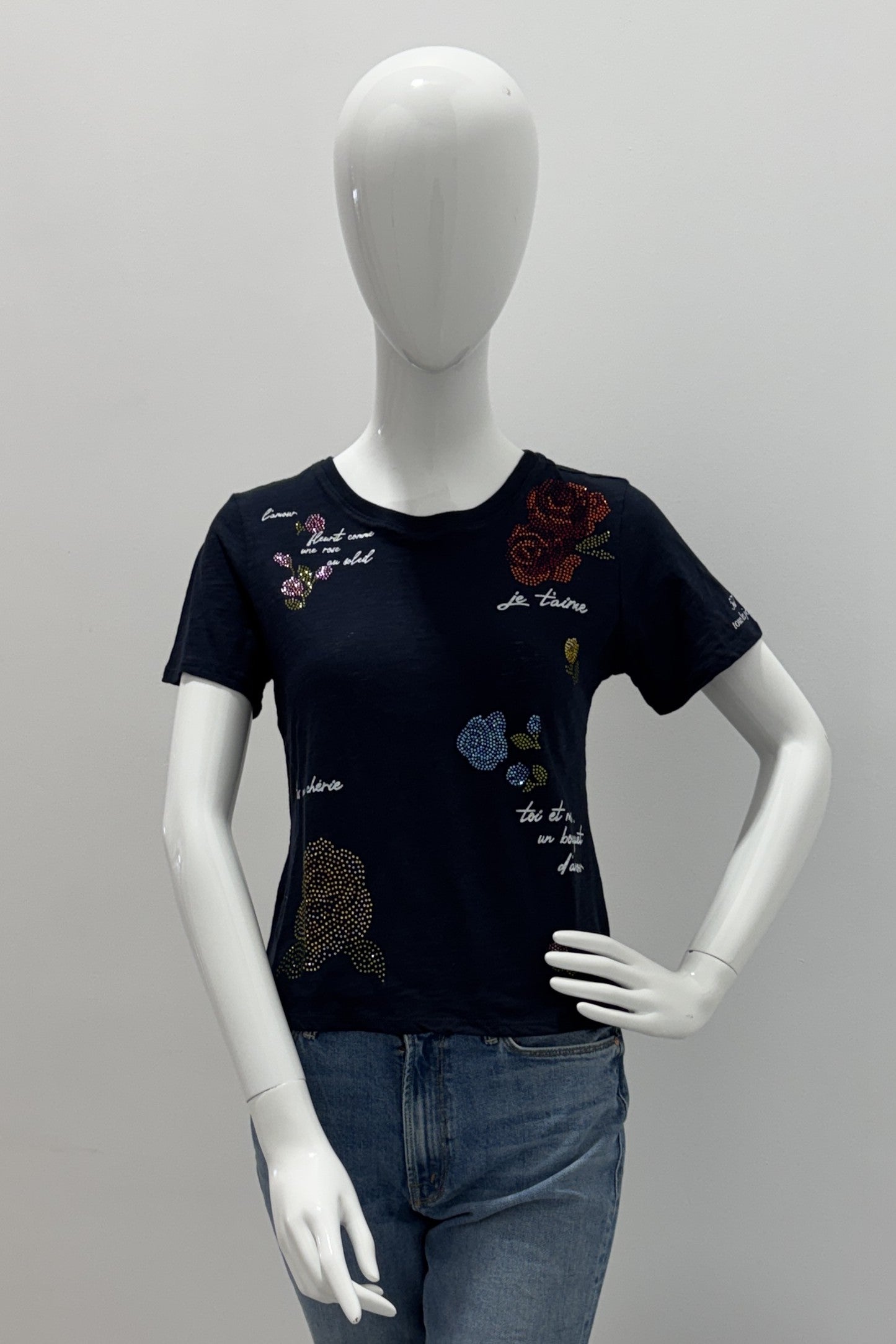 T-shirt en coton rétréci Heatset Flowers de Cinq A Sept